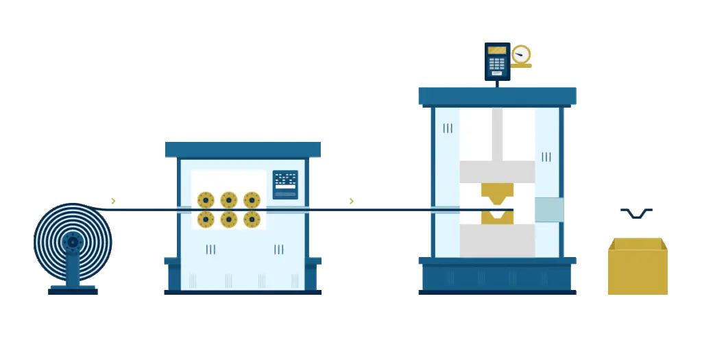 Progressive die tooling stations used in high-volume metal stamping